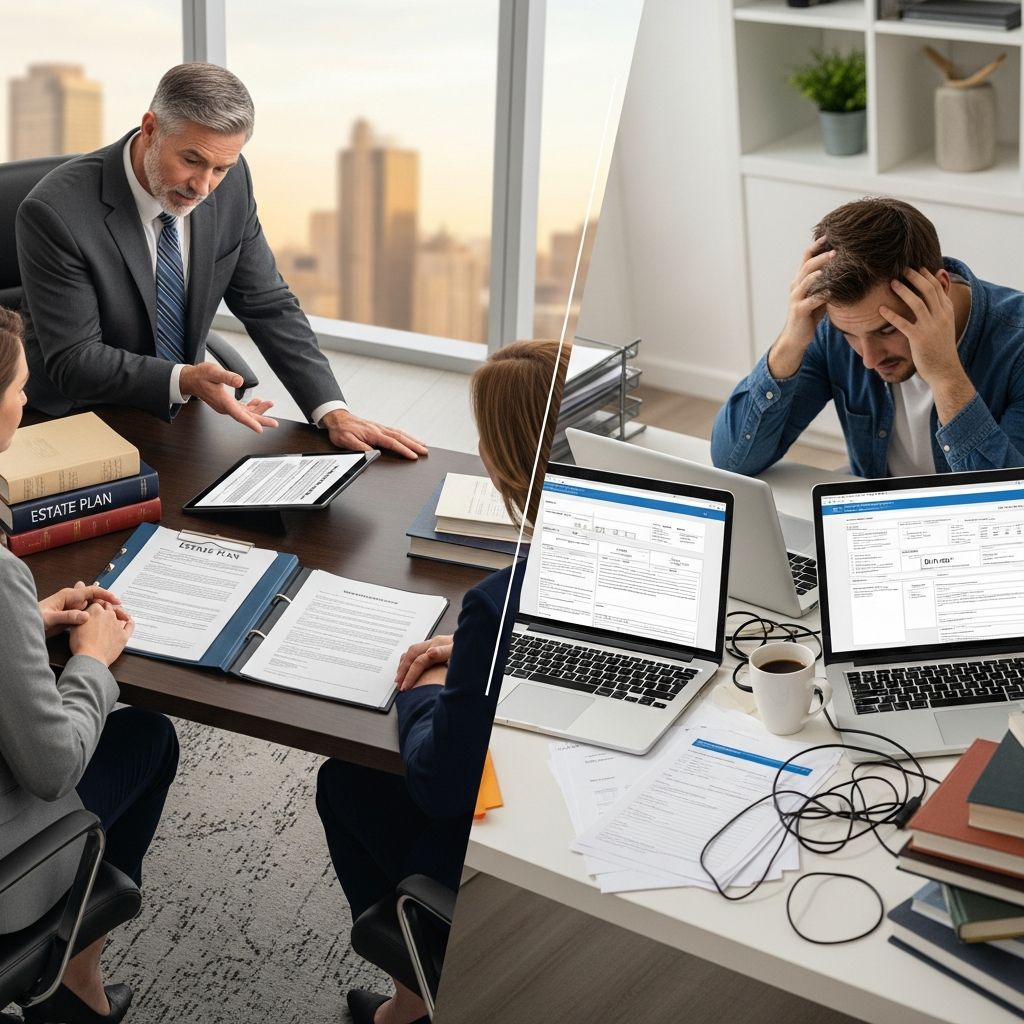 Comparing professional estate planning with online solutions to protect your legacy.