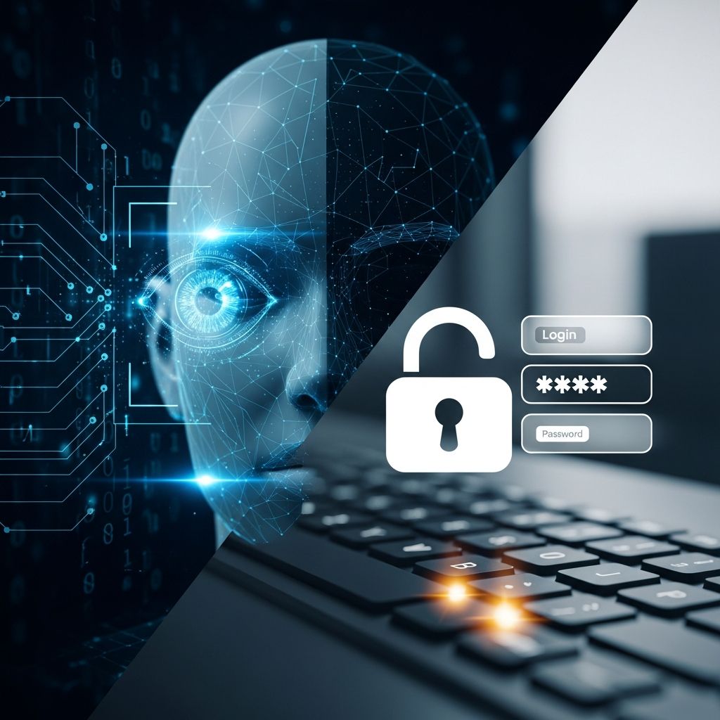 Explore the trade-offs between facial recognition and password systems for workplace security.