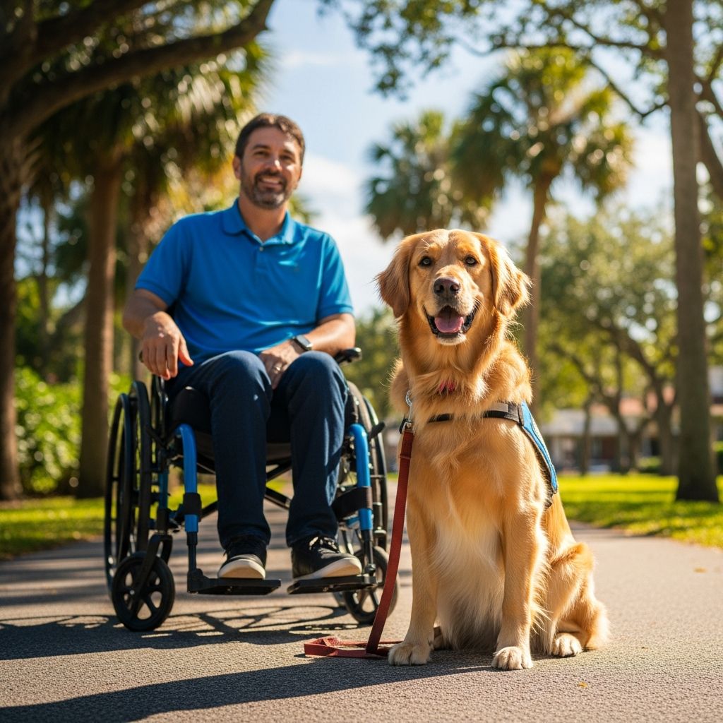Comprehensive overview of Florida's regulations for service dogs, emotional support animals, and their legal protections in public and housing.