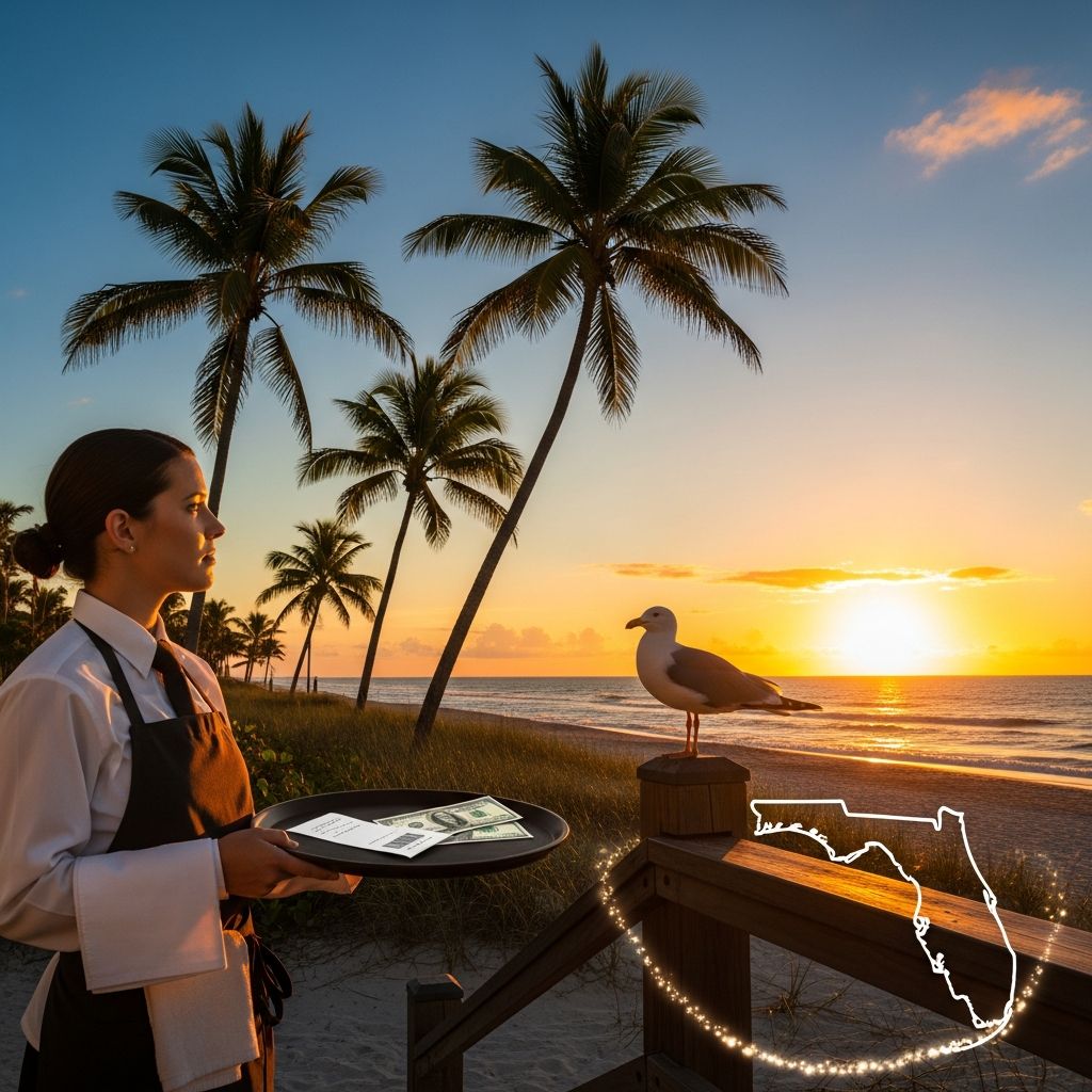 Essential guide to minimum wages, tip credits, pooling rules, and protections for tipped workers in Florida through 2026.