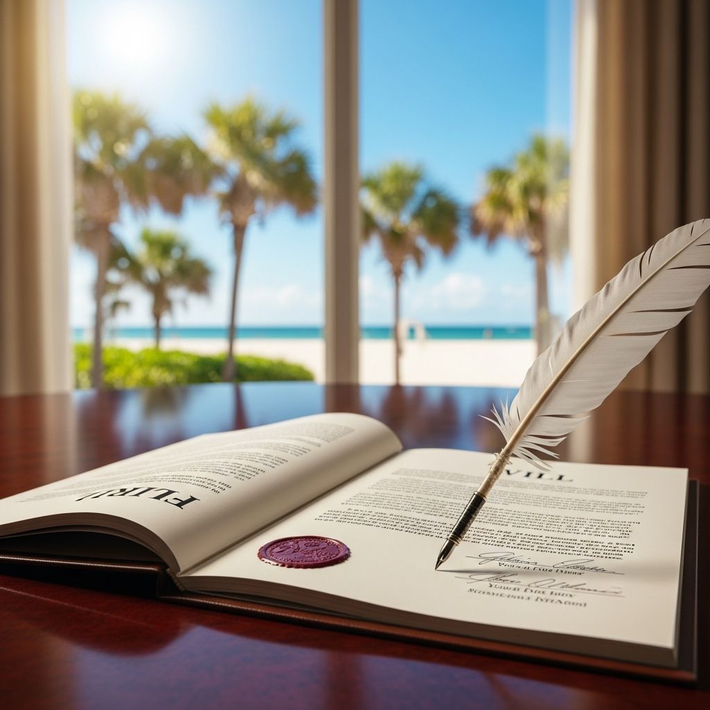 Master Florida's will-making rules: age, witnesses, electronic options, and probate tips for secure estate planning.