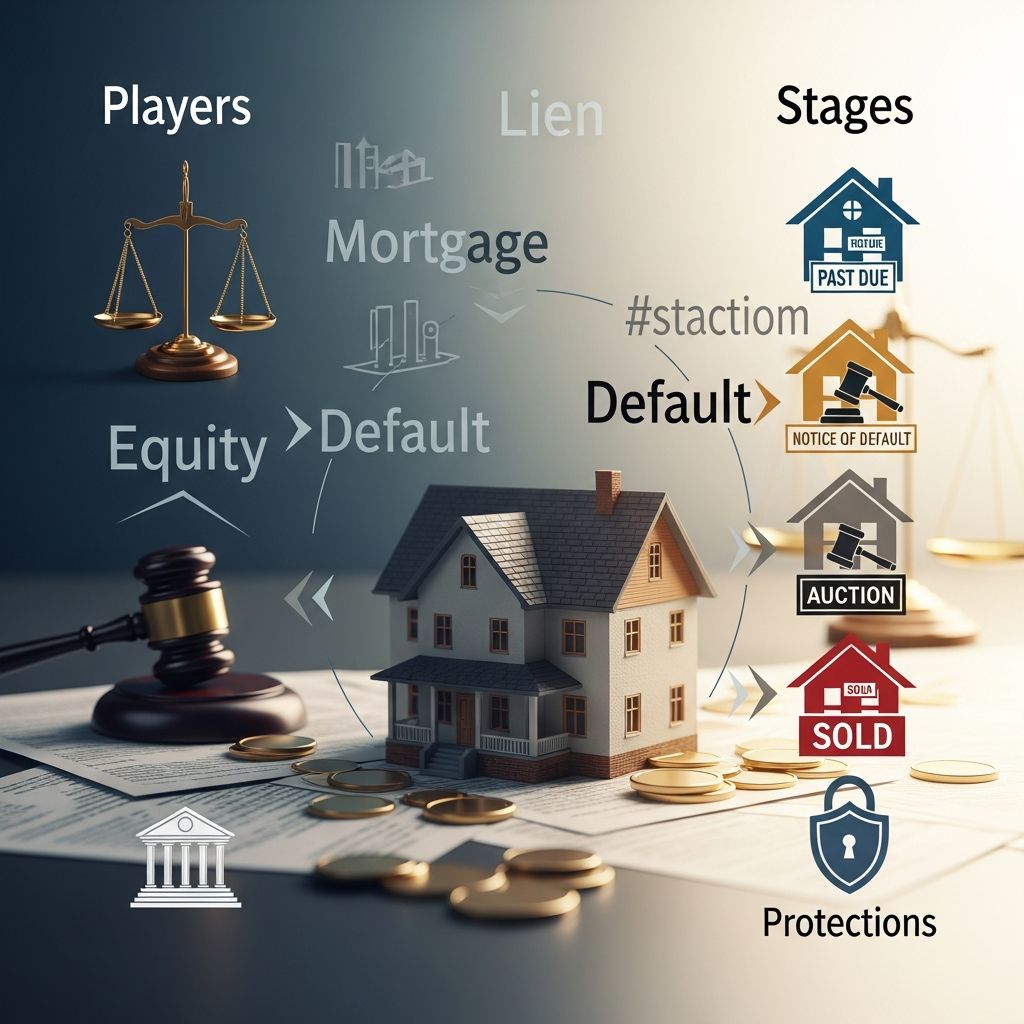Master the essentials of foreclosure: from basic terminology and involved parties to the complete process timeline and effective homeowner defenses.
