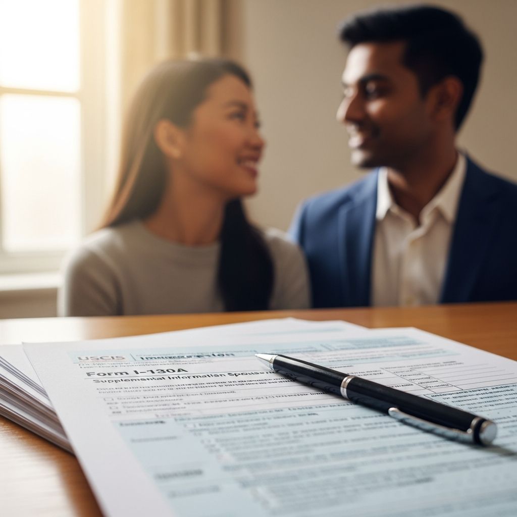 Essential step-by-step instructions for completing Form I-130A to support your spouse's green card application through family-based immigration.