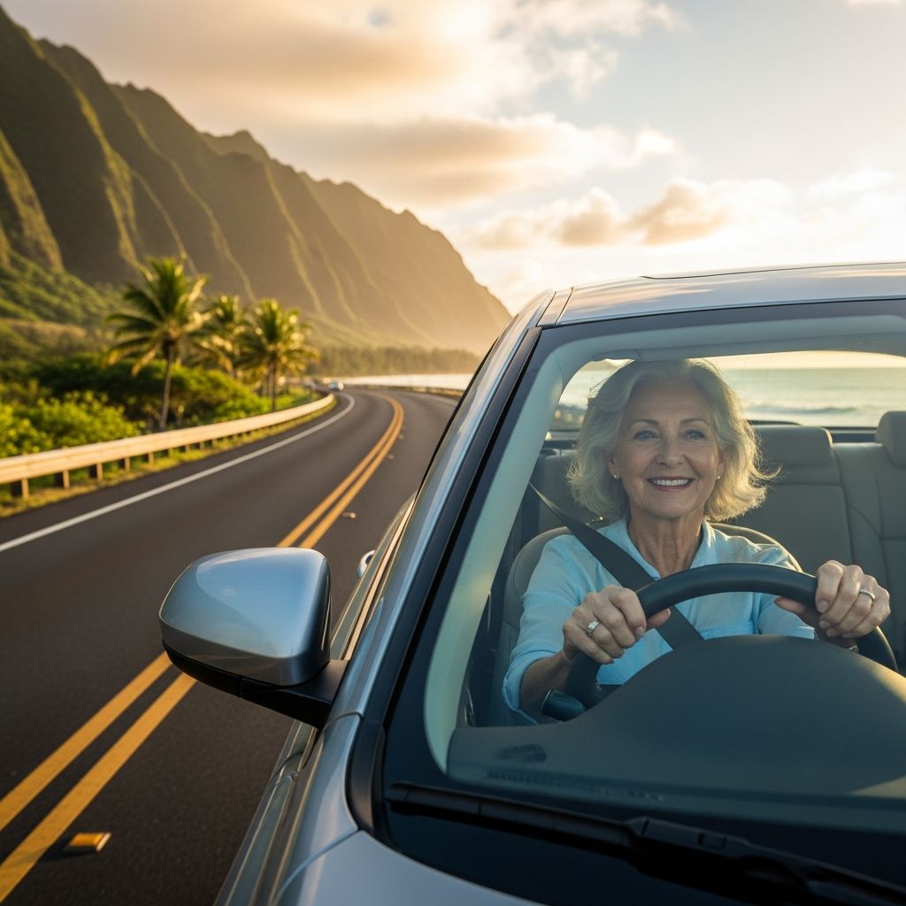 Essential guide to Hawaii's driving rules for seniors: renewals, vision tests, restrictions, and safety tips for older drivers.