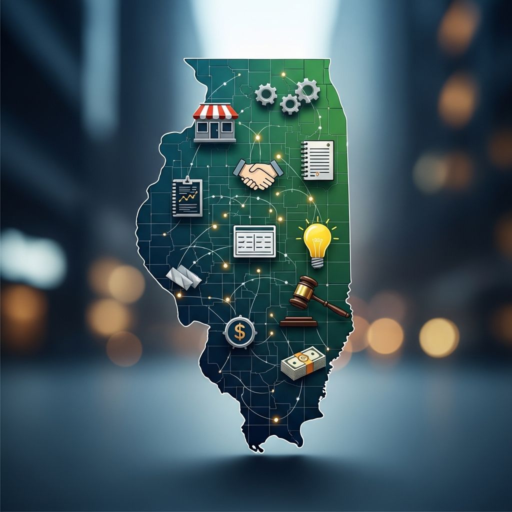 Comprehensive guide to securing all required licenses and permits for starting your small business in Illinois successfully.