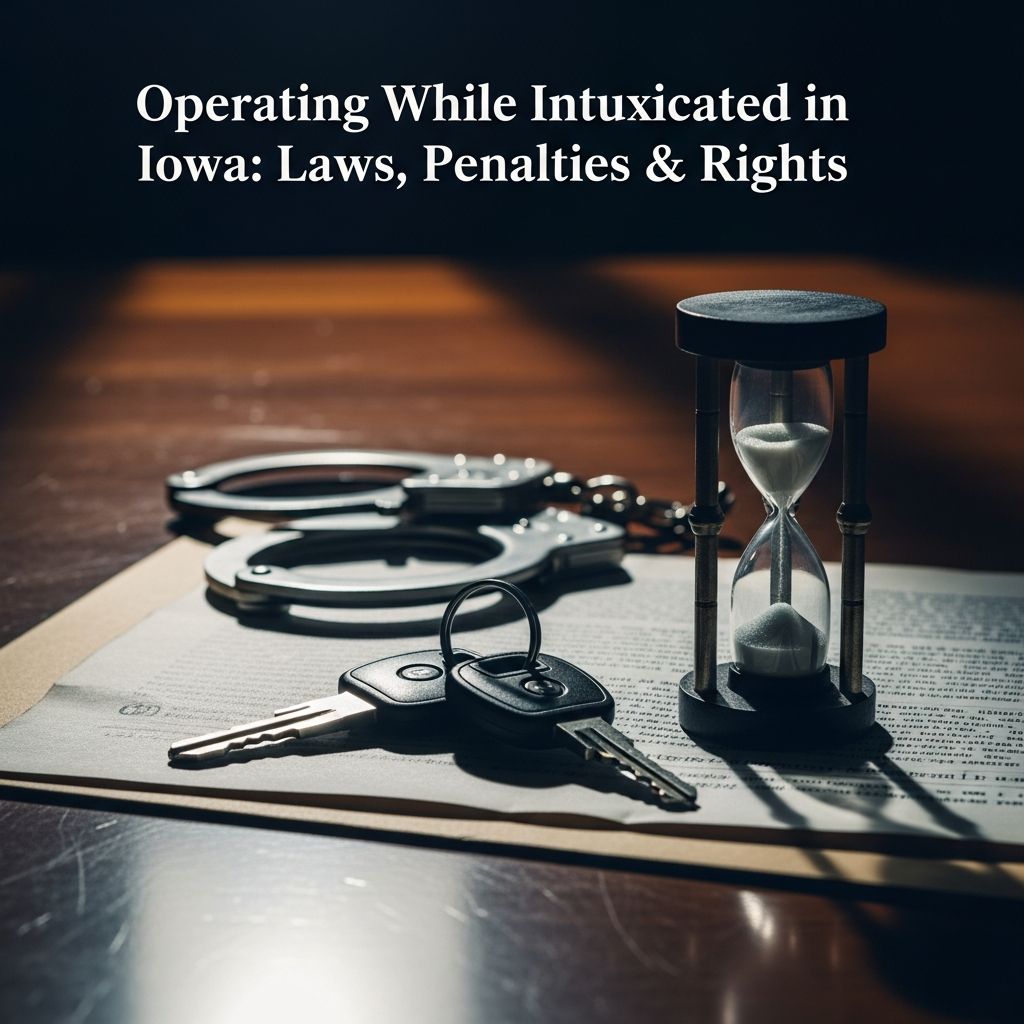 Comprehensive guide to Iowa OWI laws, criminal penalties, license revocation, and your legal rights.