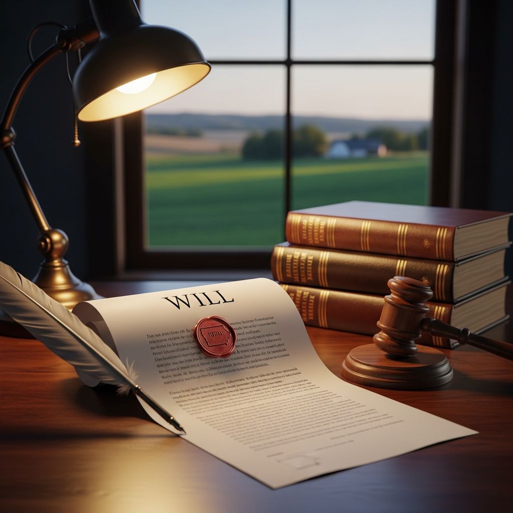 Essential steps and Iowa-specific rules for drafting a valid will to secure your legacy and protect your loved ones effectively.