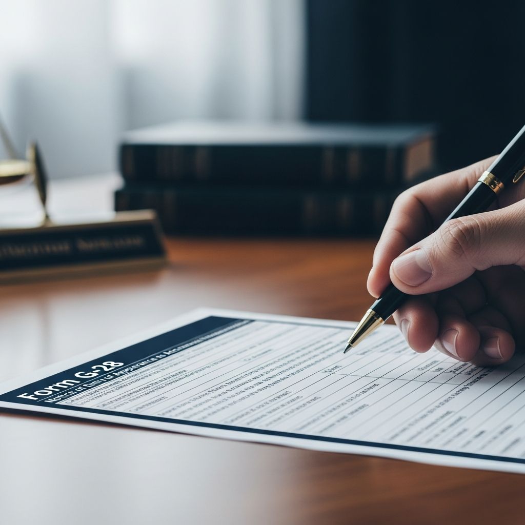 Master Form G-28 requirements, eligibility criteria, and filing procedures for immigration representation.