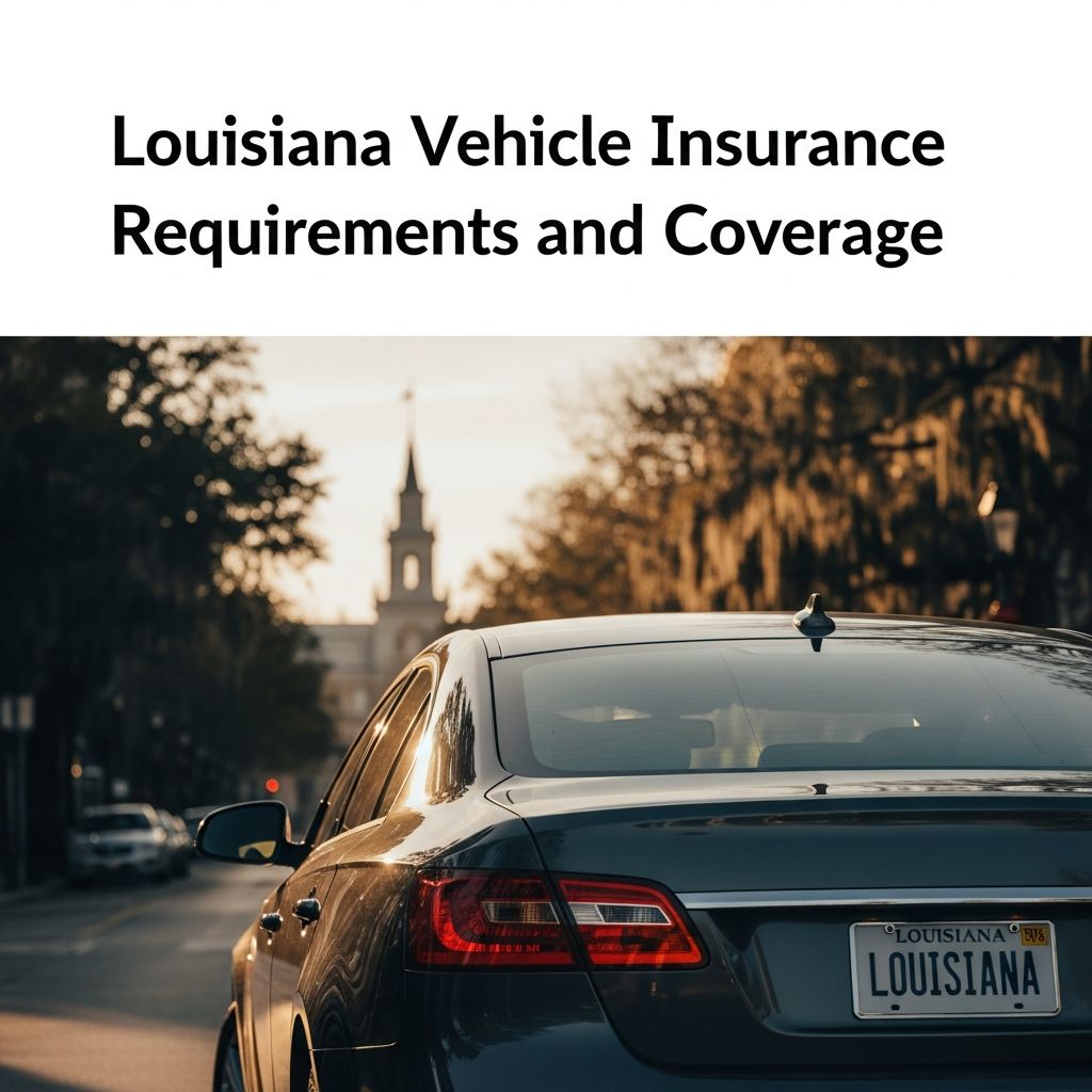 Complete guide to Louisiana's mandatory auto insurance laws, coverage limits, and penalties.