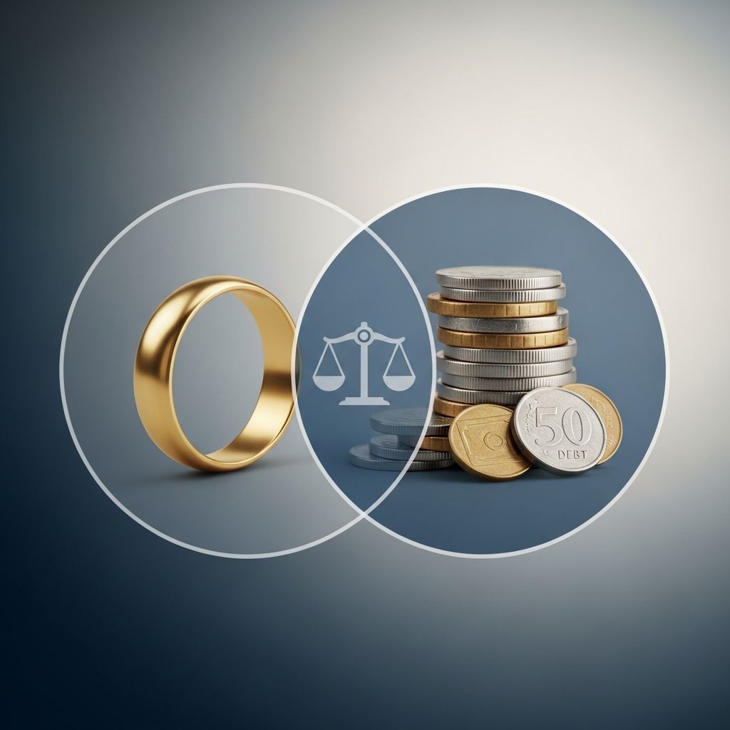 Understand your legal obligations for spouse's debts in marriage, from community property to common law states and divorce impacts.