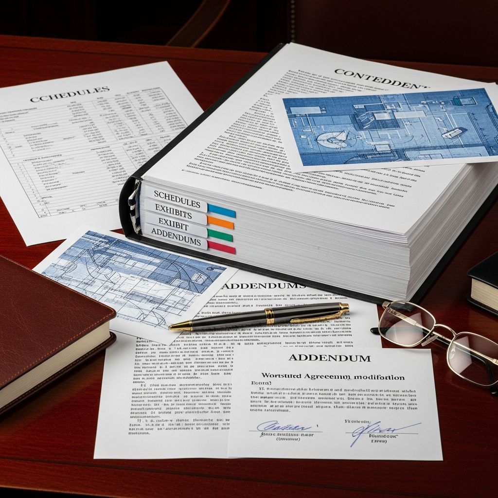 Unlock the power of schedules, exhibits, and addendums to create airtight contracts that clarify terms and prevent disputes effectively.