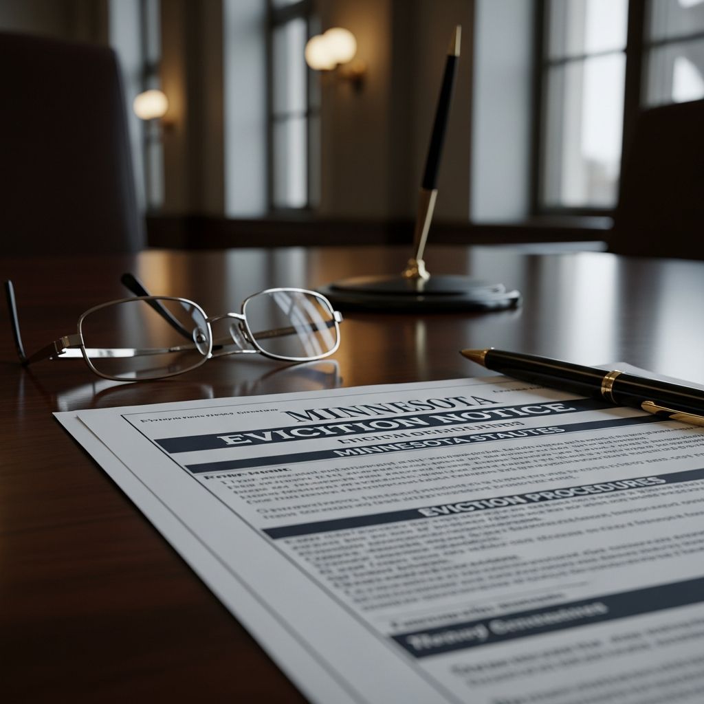 Master Minnesota's eviction requirements: Notice periods, court procedures, and landlord obligations.