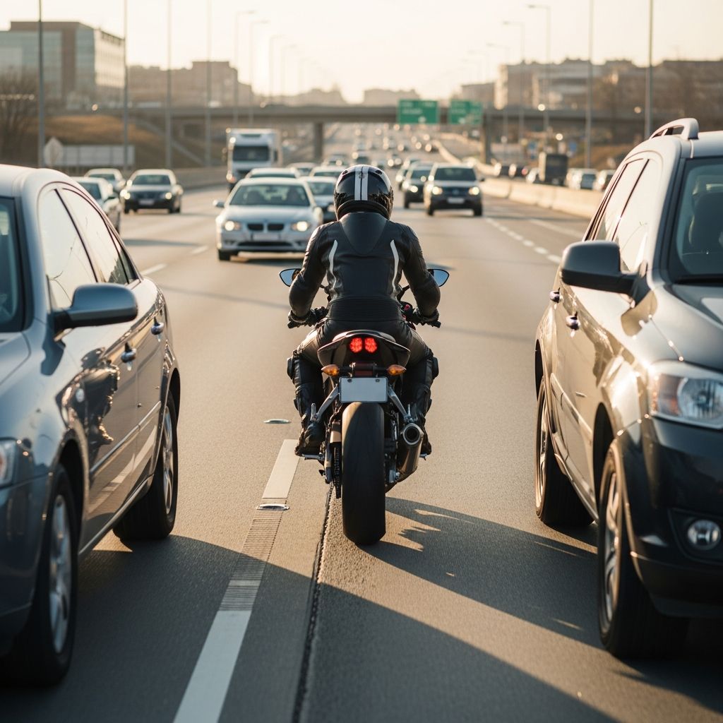 Navigate the legal status of motorcycle lane splitting across U.S. states and master essential safety practices for riders.