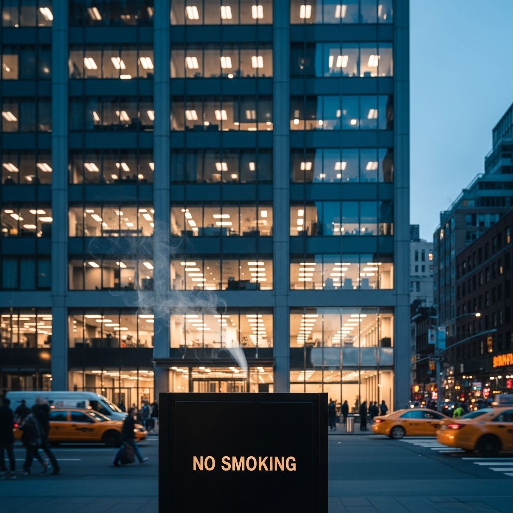 Comprehensive guide to New York's strict no-smoking policies in offices, vehicles, and public spaces for employer compliance.