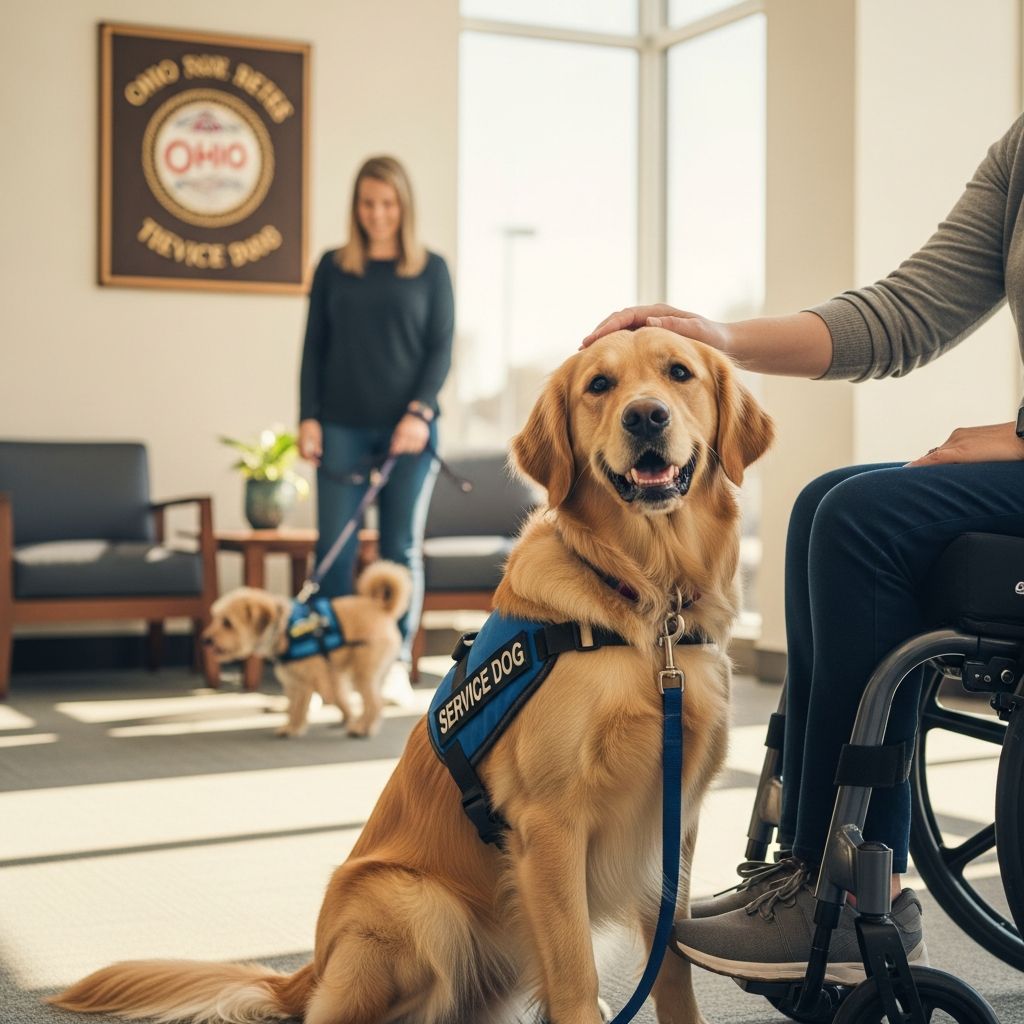 Comprehensive guide to Ohio laws protecting service dogs and emotional support animals in housing, public spaces, and workplaces.
