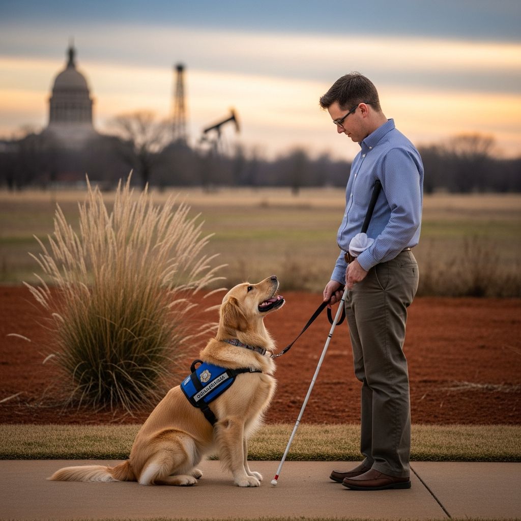 Comprehensive guide to Oklahoma's regulations on service dogs, emotional support animals, public access rights, and penalties for misrepresentation.