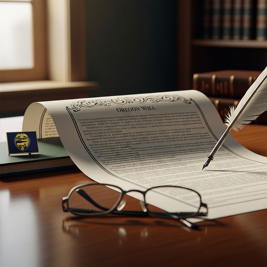 Comprehensive guide to crafting a legally valid will in Oregon, covering requirements, processes, and updates for 2026.
