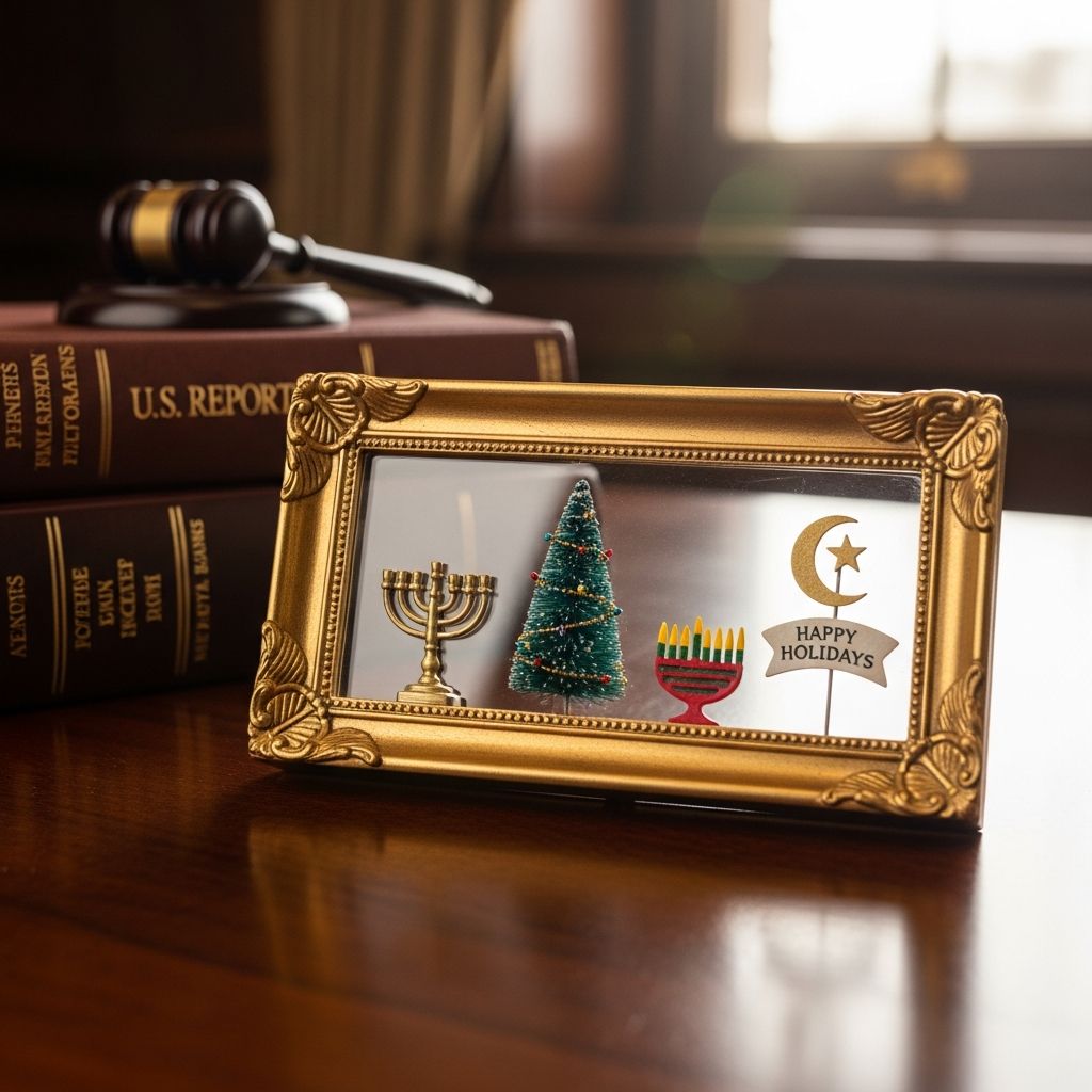 Navigate First Amendment rules for public holiday decorations with Supreme Court precedents to avoid legal pitfalls.