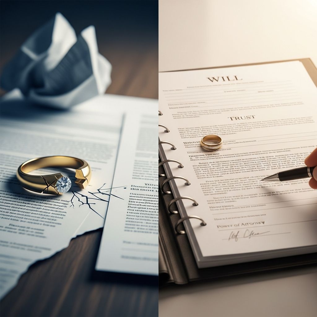 Essential guide to revising your will, trusts, beneficiaries, and powers of attorney after divorce to protect your legacy.