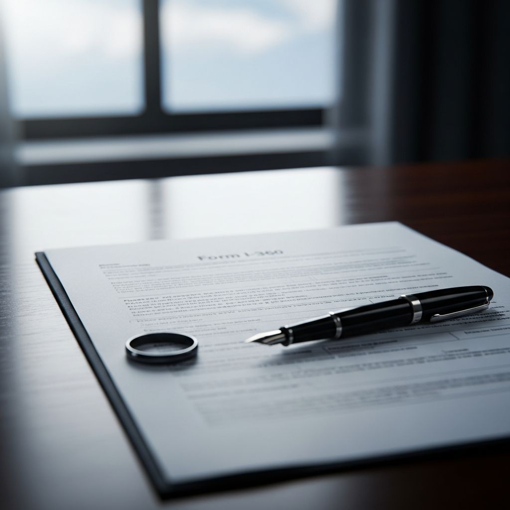 Complete step-by-step instructions for U.S. citizen widowers filing Form I-360 to secure green card eligibility after spouse's death.