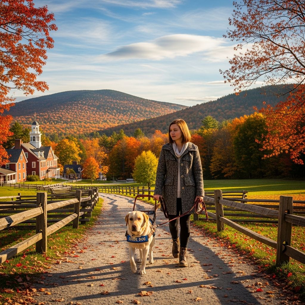Comprehensive guide to Vermont's protections for service dogs and emotional support animals in housing, public access, and travel.