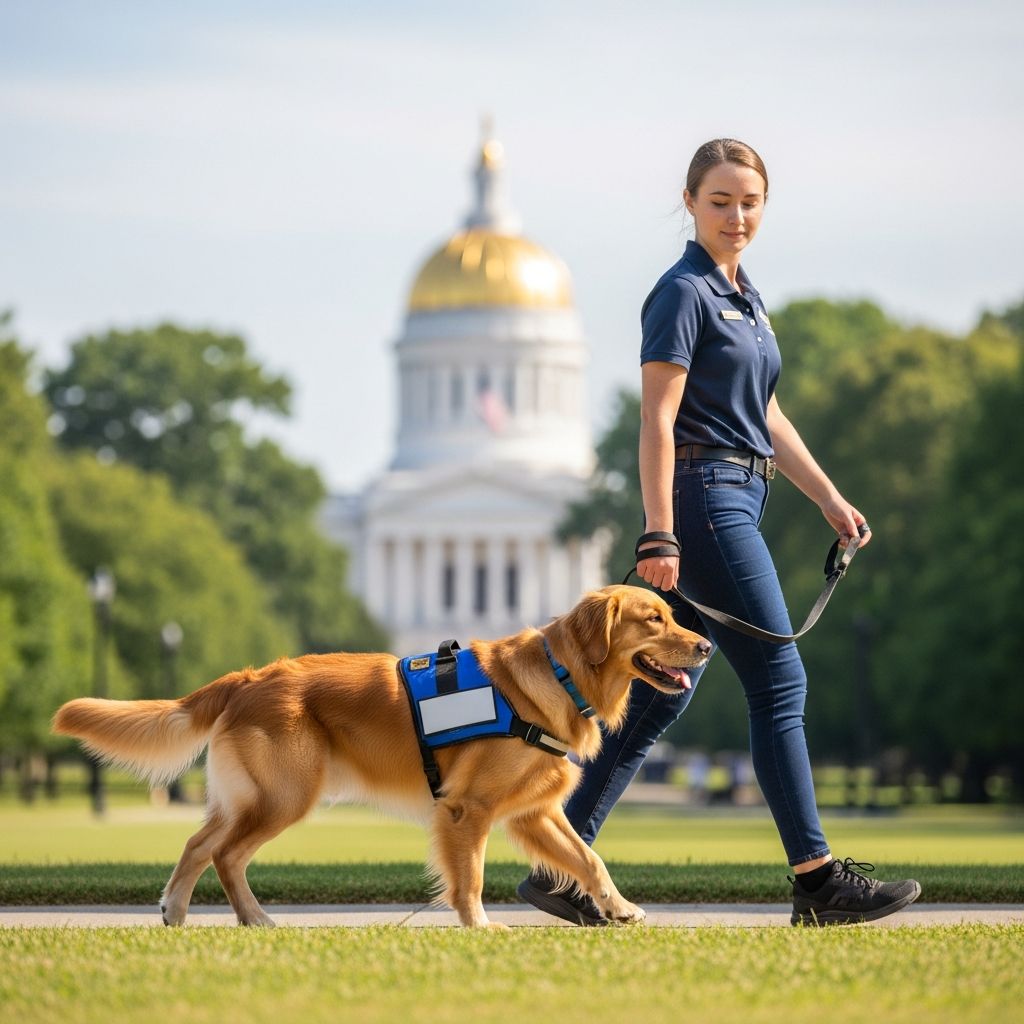 Comprehensive guide to Virginia's regulations on service dogs, emotional support animals, access rights, housing, and more for disabled residents.