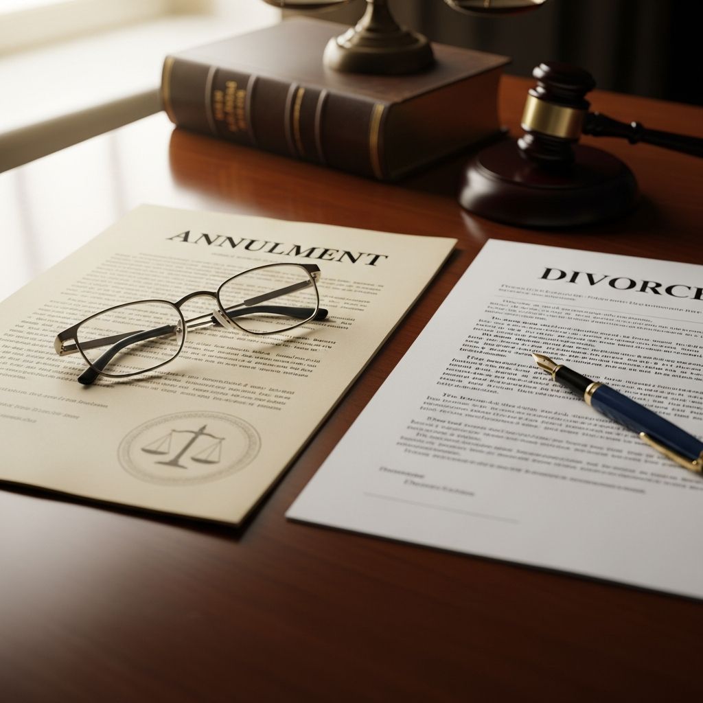 Uncover the core differences between annulment and divorce, from grounds and processes to financial impacts and eligibility.