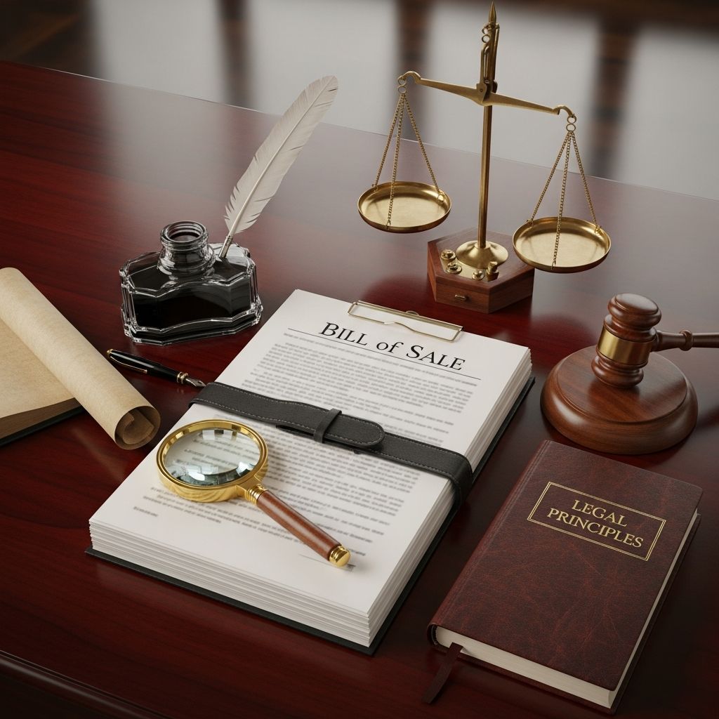 Complete guide to bills of sale: definitions, requirements, enforceability, and best practices for property transfers.