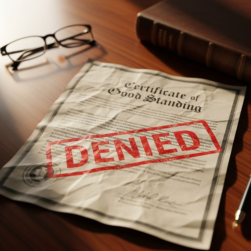 Why your business may be denied a certificate and how to restore compliance status.