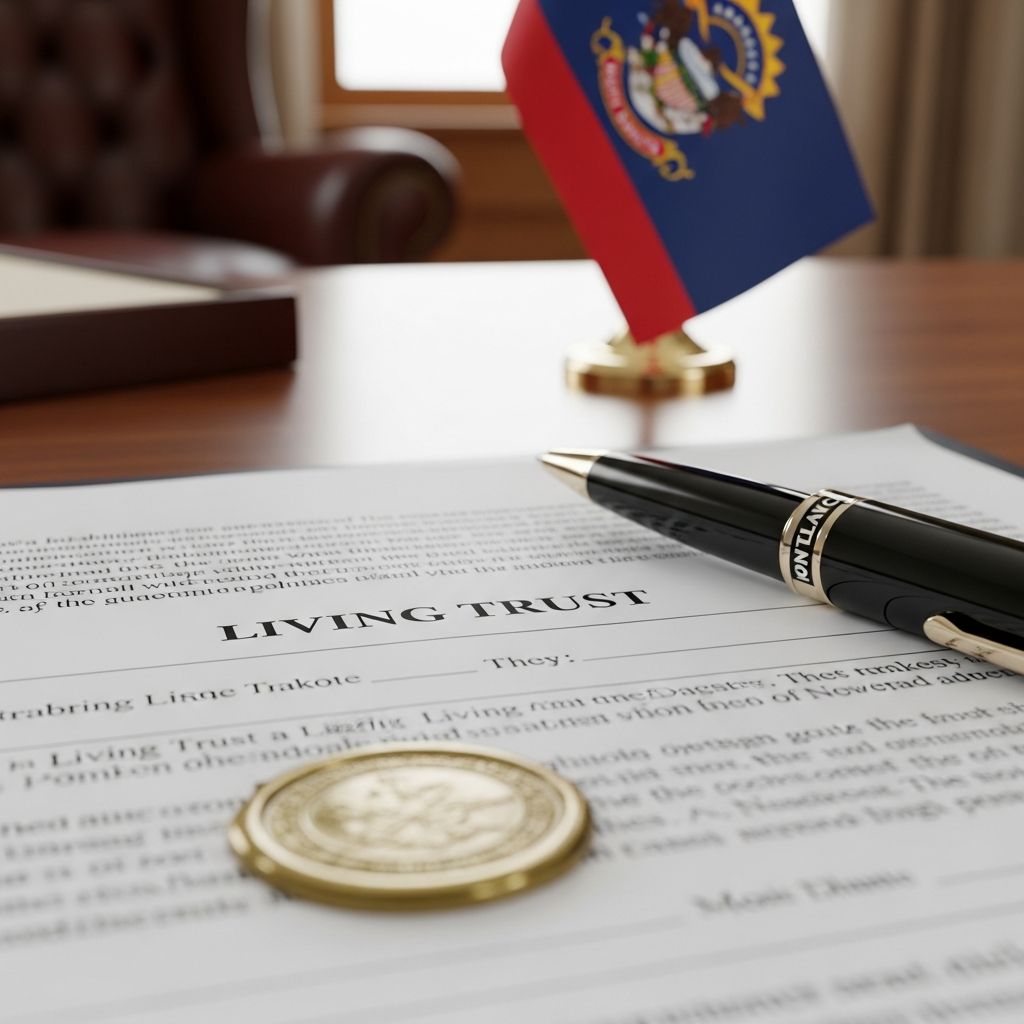 Comprehensive guide to setting up a living trust in North Dakota for seamless asset distribution and probate avoidance.