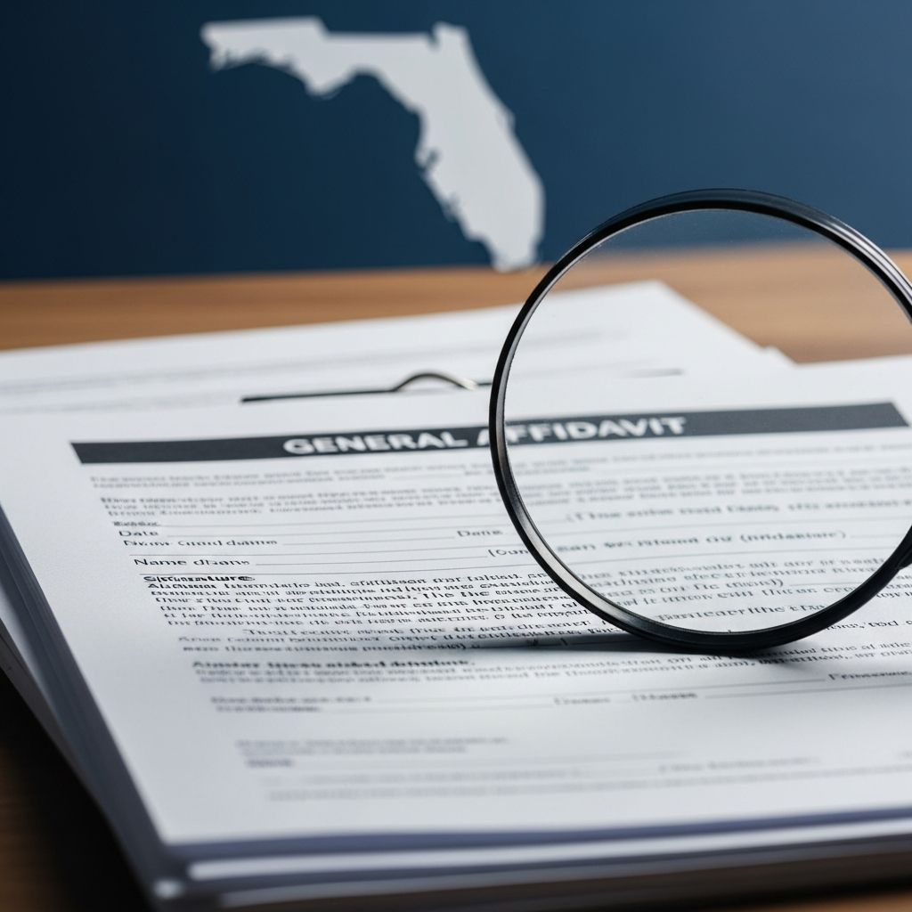 Master the use of general affidavits in Florida: from creation to notarization for legal reliability.