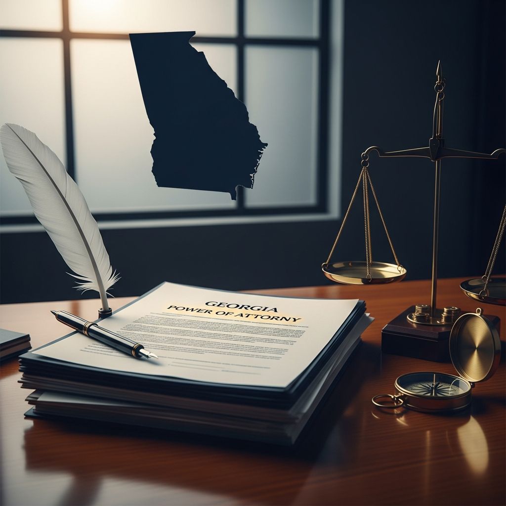 Comprehensive guide to creating valid powers of attorney in Georgia, covering financial, healthcare, execution rules, and statutory protections.