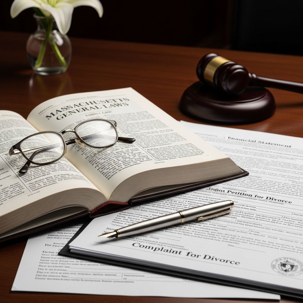 Complete step-by-step process for filing divorce in Massachusetts, covering residency, forms, no-fault vs. fault options, and child-related requirements.