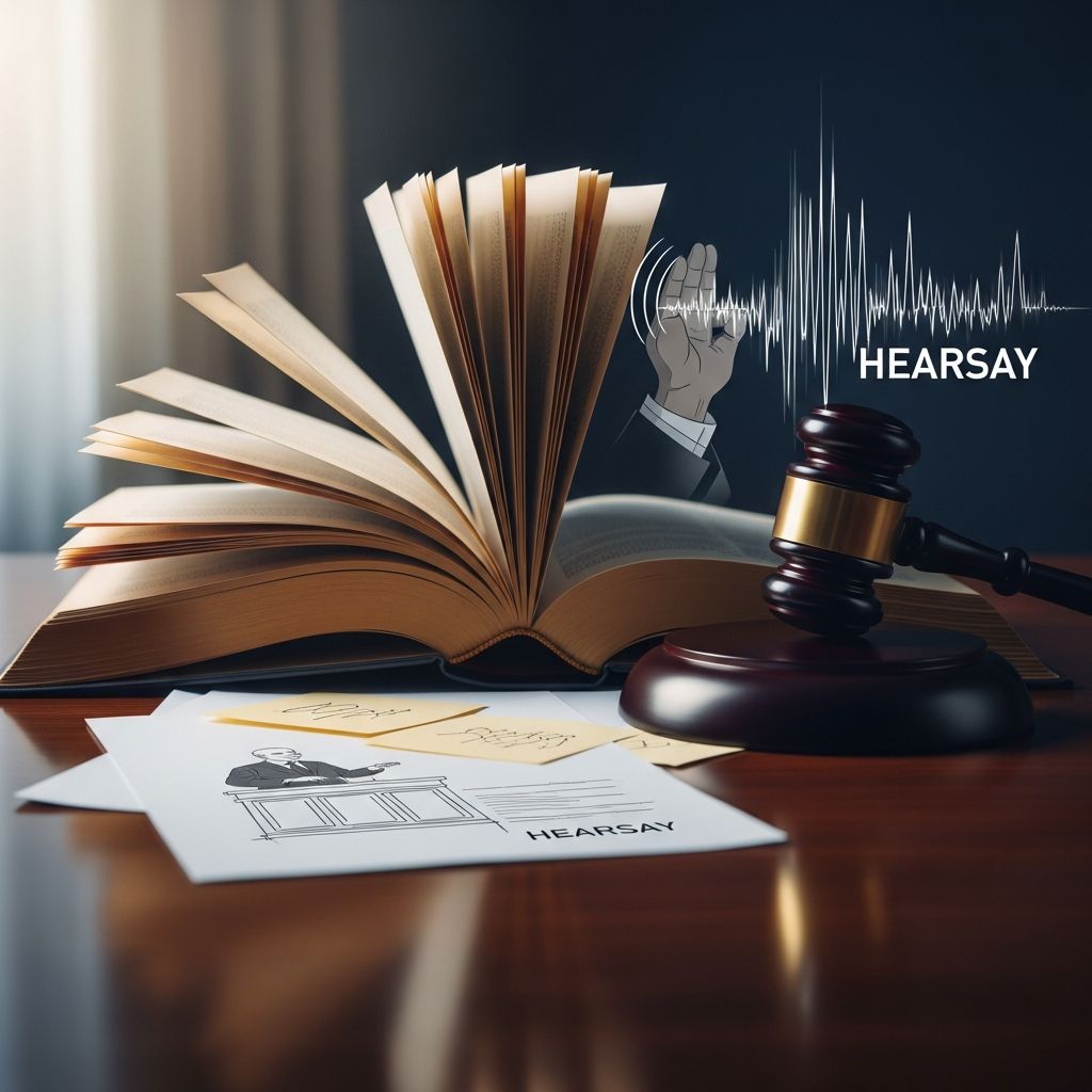 Unlock the complexities of hearsay evidence: definitions, exclusions, key exceptions, and courtroom strategies for admissibility.
