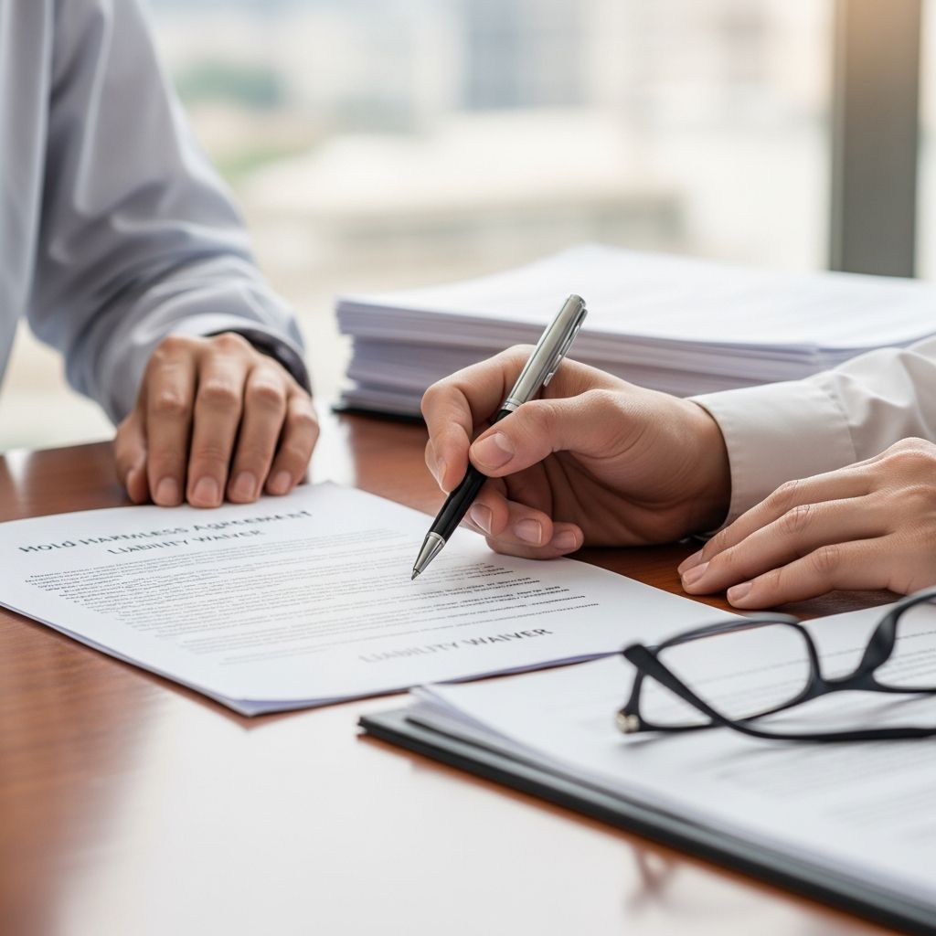 Essential guide to protecting your business with hold harmless agreements and liability waivers: types, enforceability, and best practices.
