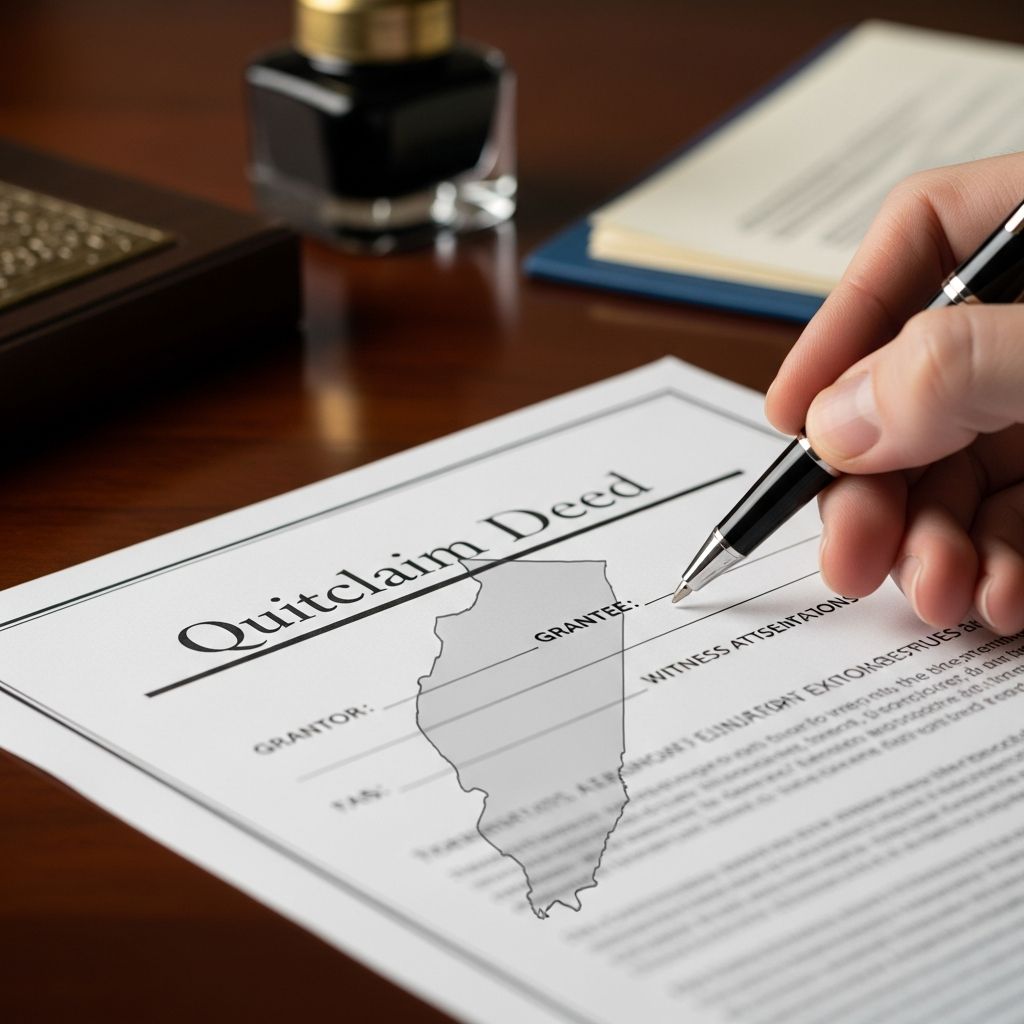 Complete guide to filing quitclaim deeds in Illinois with required forms, steps, and legal considerations.