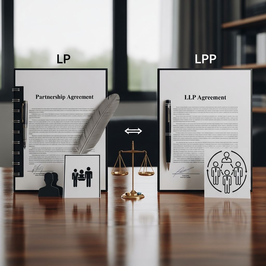 Discover the core differences between Limited Partnerships (LP) and Limited Liability Partnerships (LLP) to choose the right structure for your business needs.