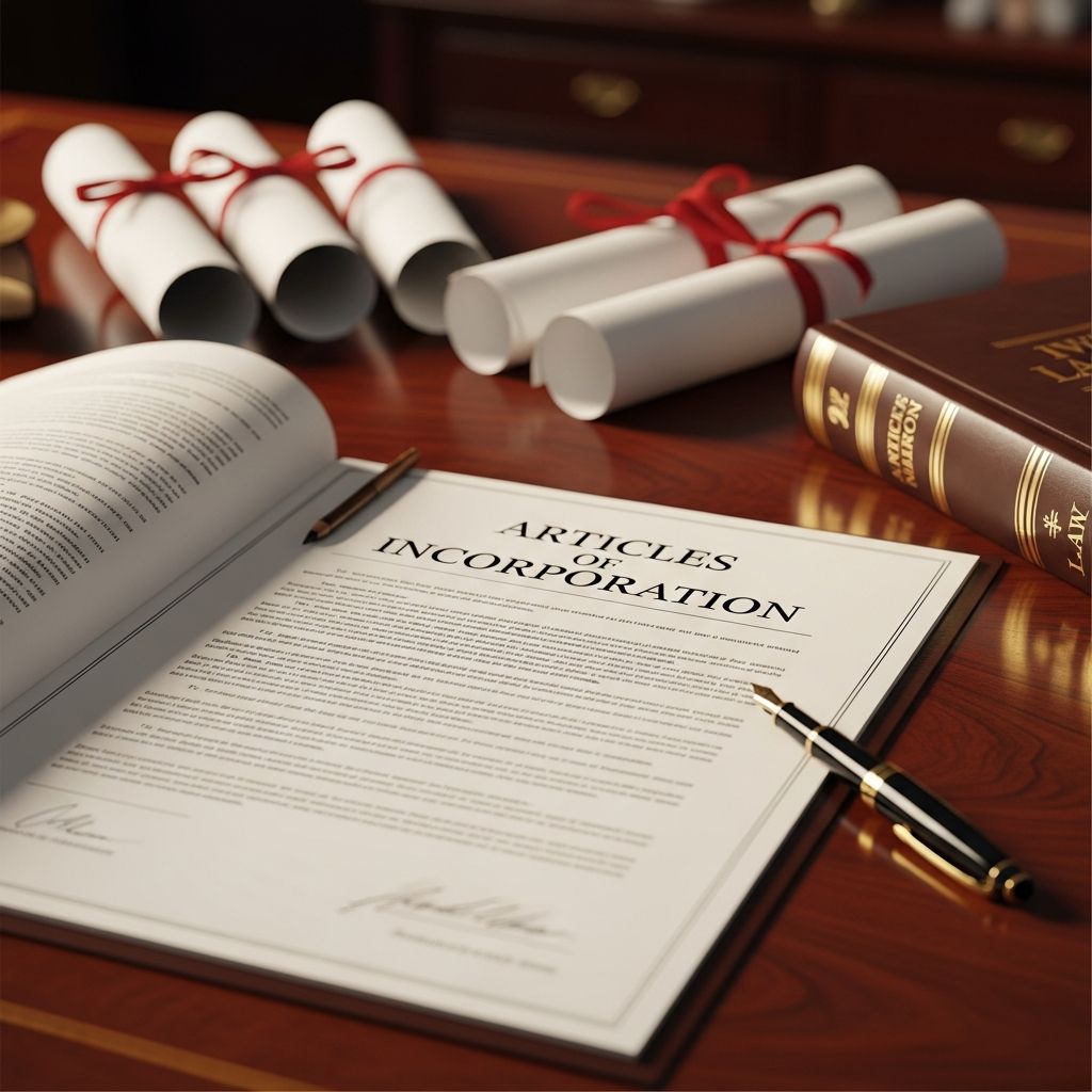 Essential guide to creating, filing, and managing articles of incorporation for your corporation's legal foundation.