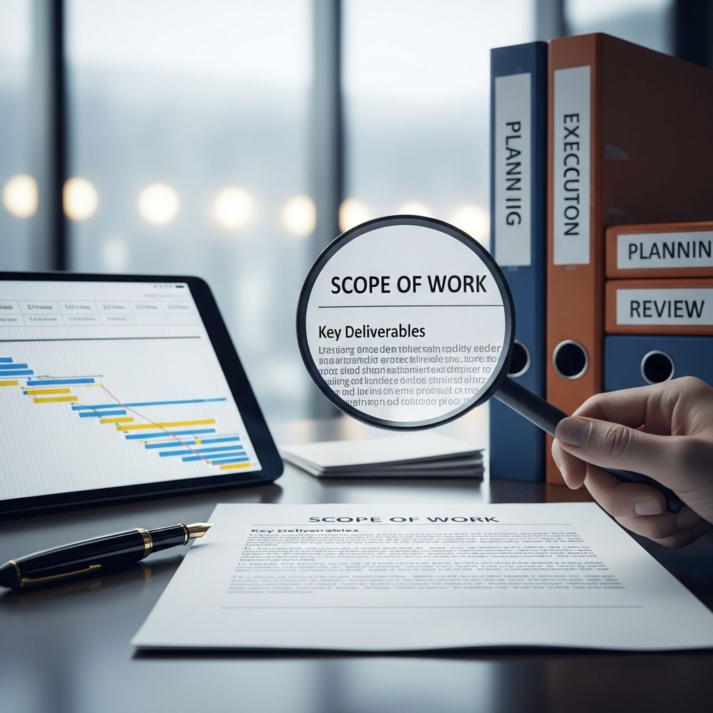 Unlock the power of precise Scope of Work agreements to protect projects, align teams, and prevent costly disputes in business contracts.