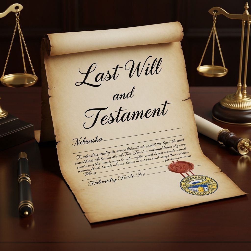 Comprehensive guide to creating, executing, and managing a last will and testament in Nebraska for secure estate planning.
