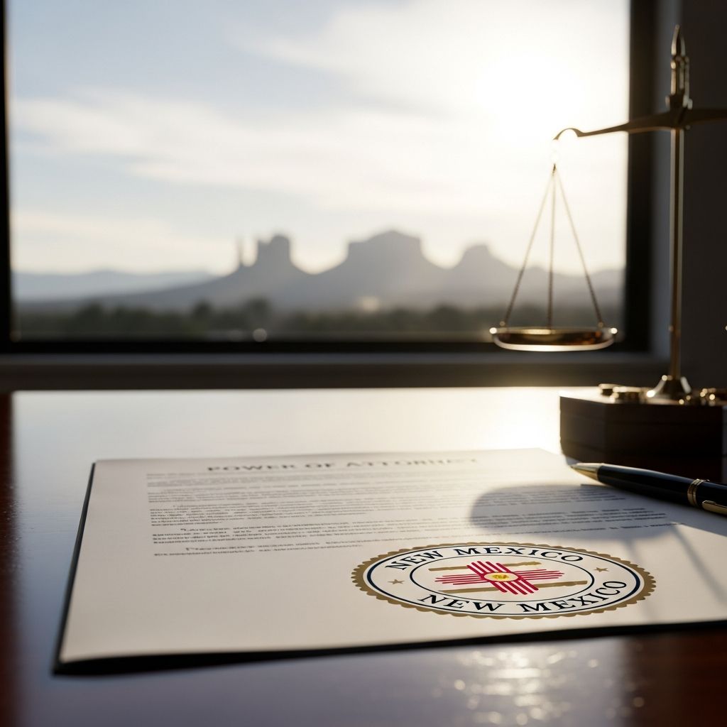 Navigate New Mexico POA laws: understand agent designation, durability, execution requirements, and your legal rights.