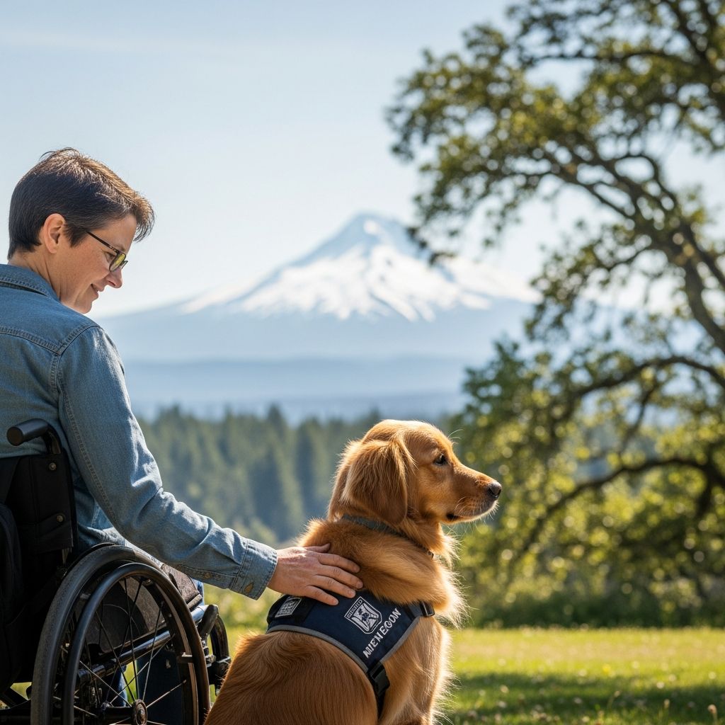 Comprehensive guide to Oregon's protections for service dogs, assistance animals, and emotional support companions in public spaces and housing.