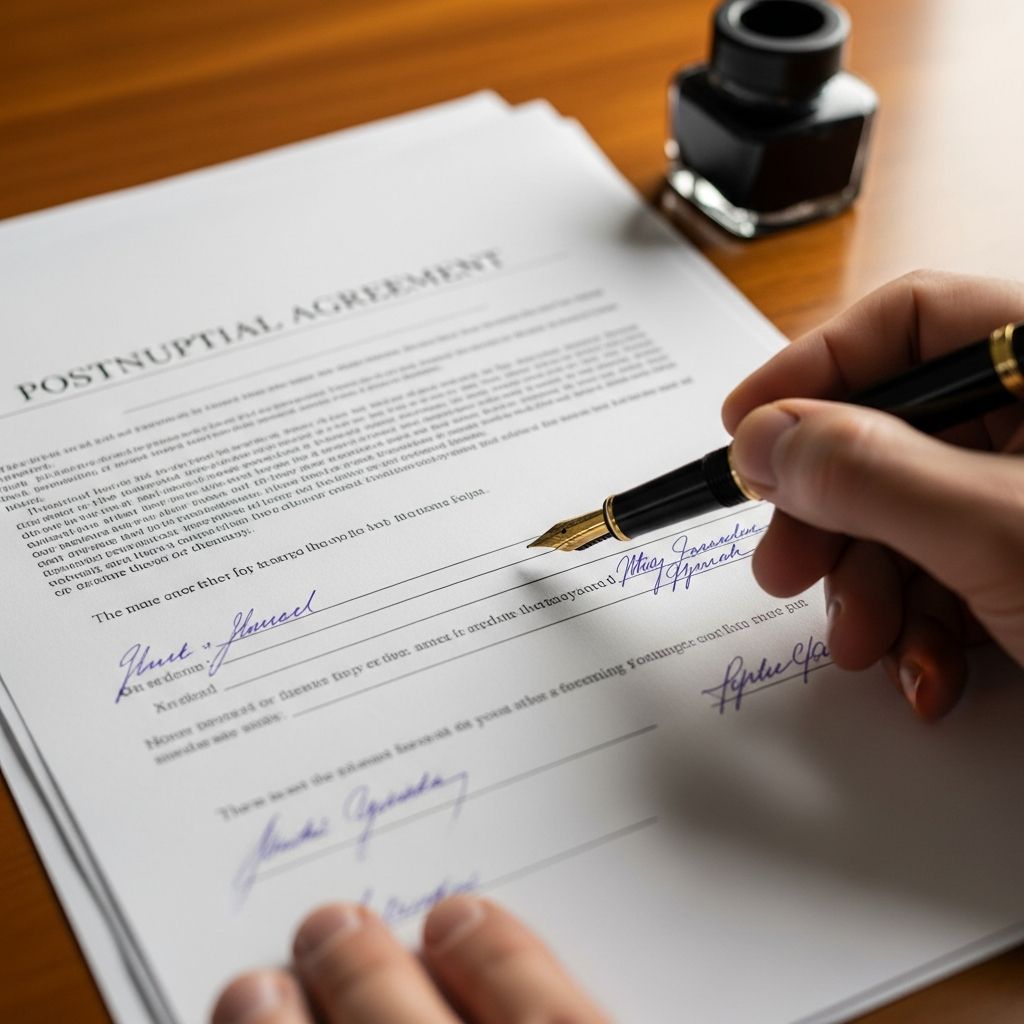 Discover how postnuptial agreements work, their legal requirements, benefits, and key considerations for married couples seeking financial clarity.