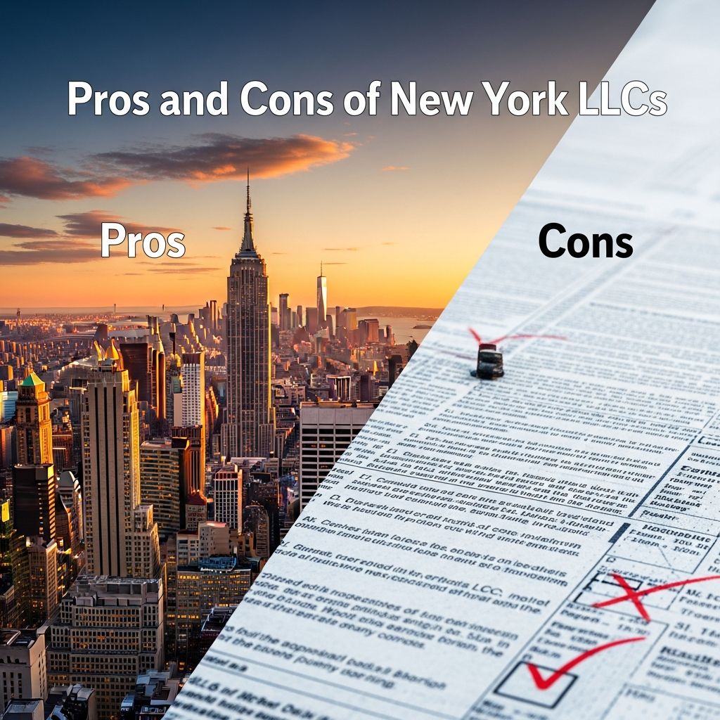 Discover the key advantages and challenges of operating a limited liability company in New York State for informed business decisions.