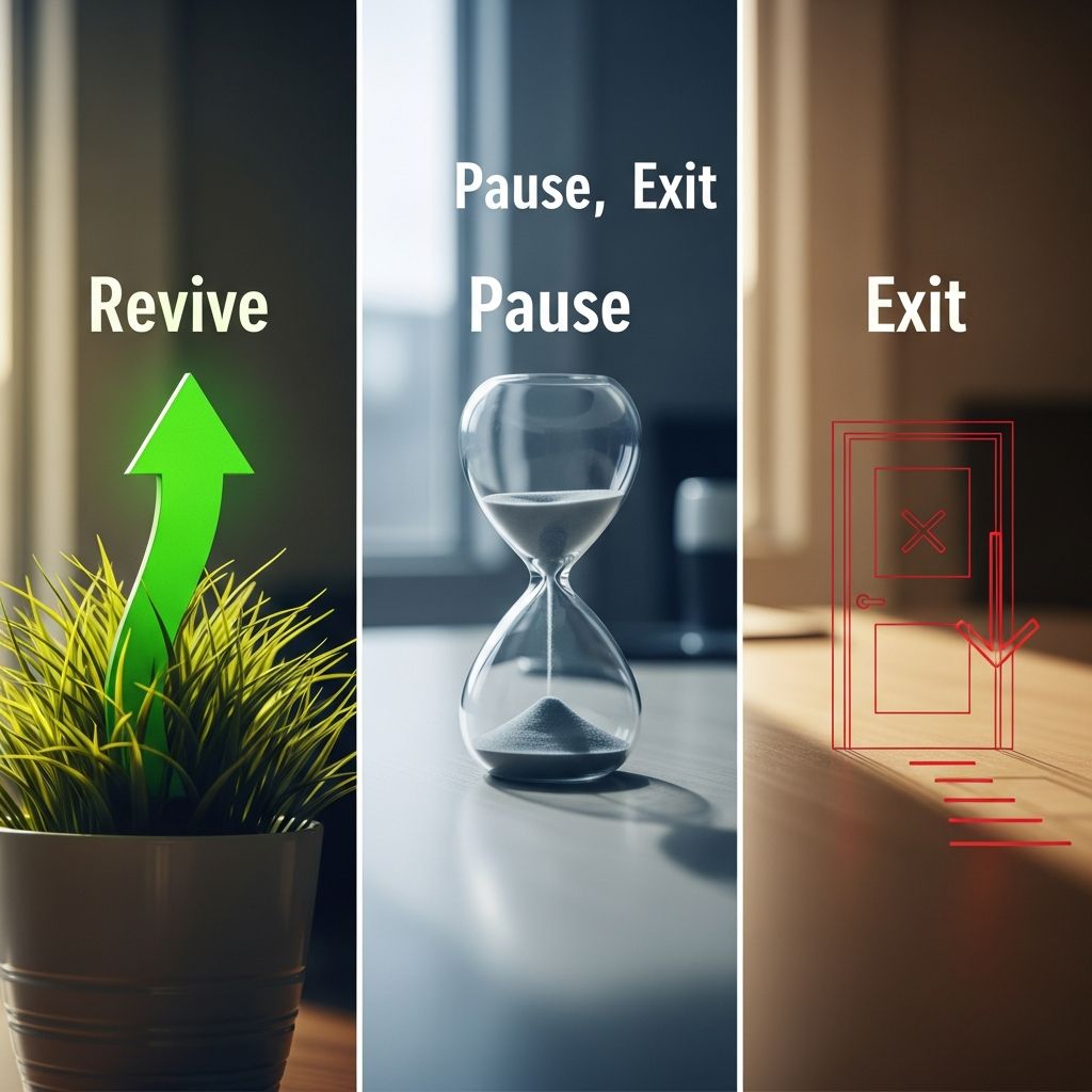 Discover strategic choices for a struggling business: hibernation for recovery, downsizing for survival, or outright sale for maximum value.
