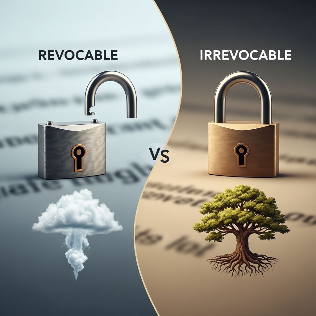 Discover key differences between revocable and irrevocable living trusts to choose the best estate planning tool for your needs and goals.