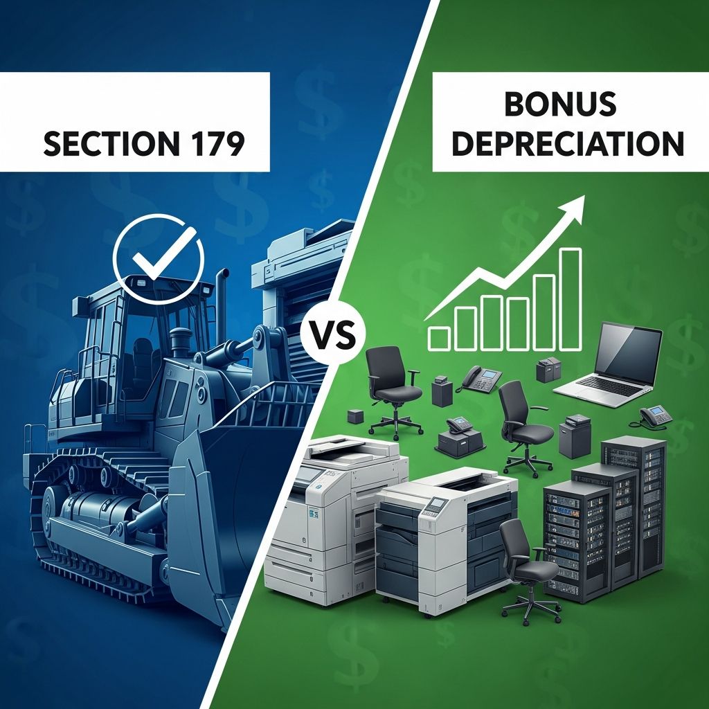 Unlock maximum tax savings: Compare Section 179 expensing and bonus depreciation to optimize your business deductions in 2025 and beyond.