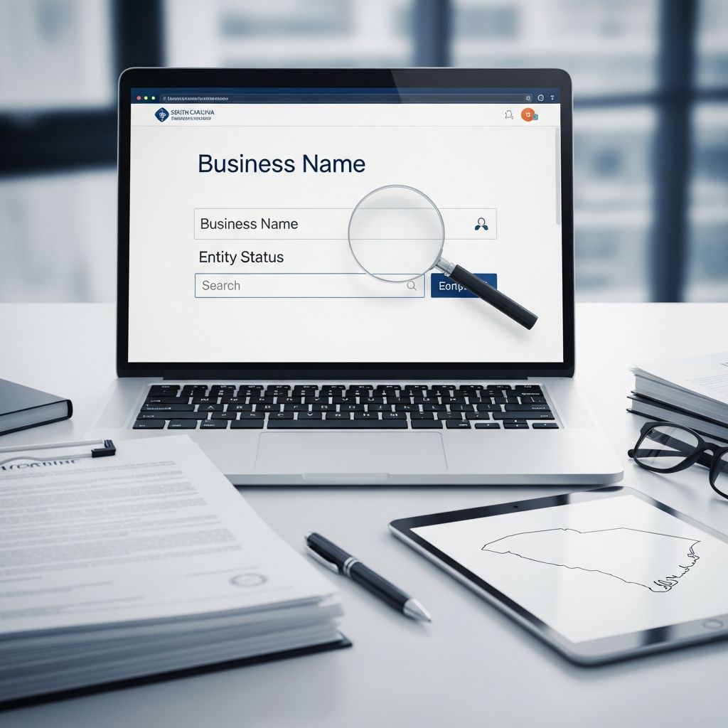 Complete guide to checking business availability and status in South Carolina.