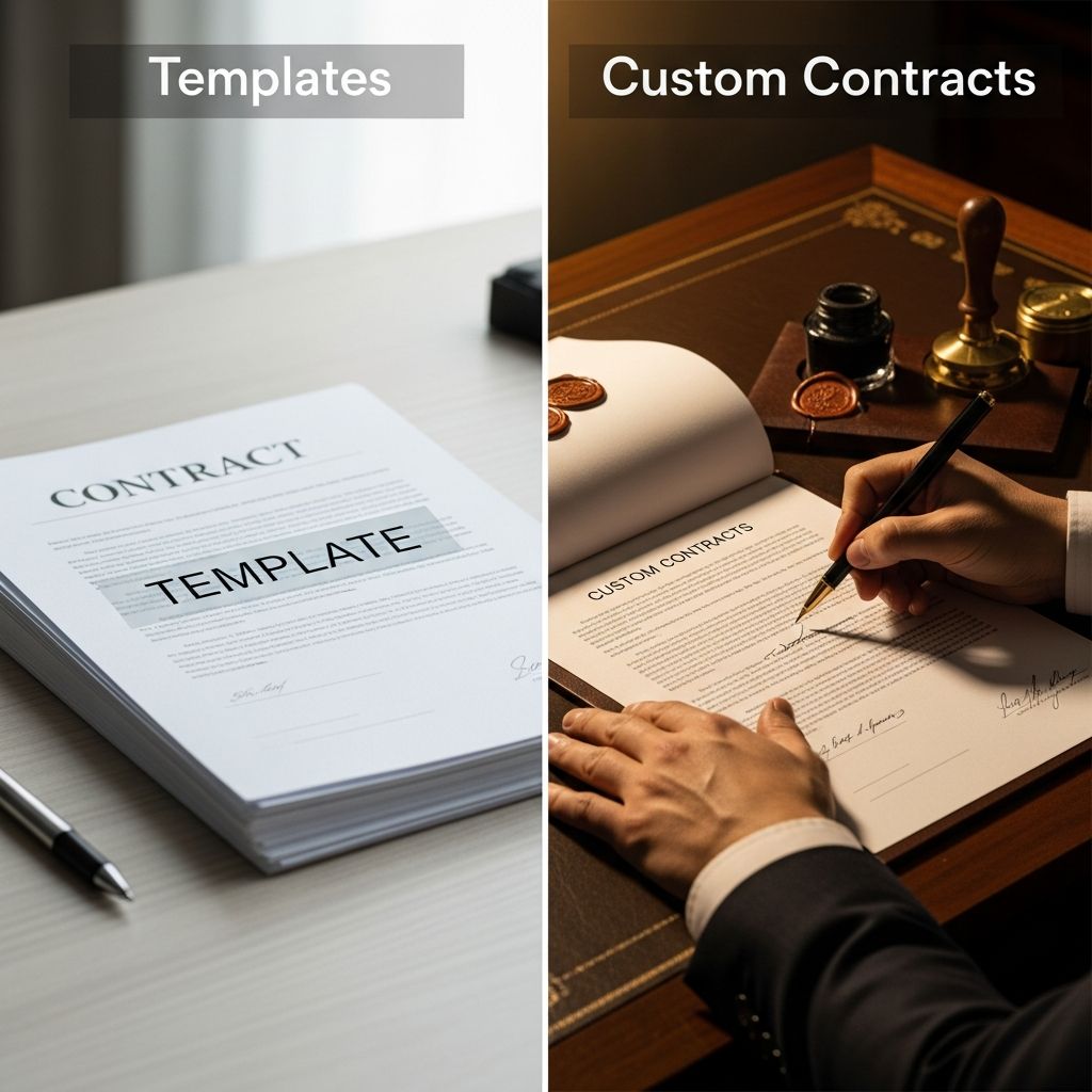 Discover when business contract templates save time and money versus when custom contracts provide essential protection for complex deals.