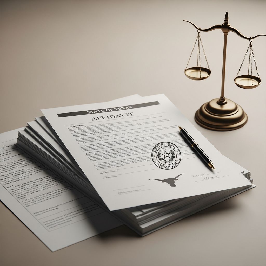 Master Texas affidavit preparation: Learn requirements, notarization, and best practices.